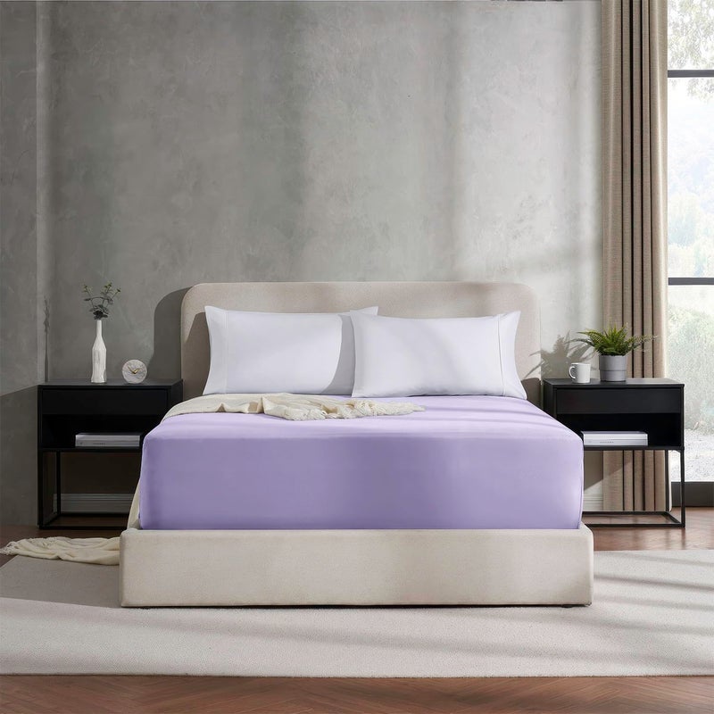 Nestl Lavender Extra Deep Pocket King Fitted Sheet Only, Hotel Luxury King Size Fitted Sheets Easily Fits 18 to 24 Inch Mattress, Super Soft, Wrinkle-Free, and Breathable Sheets with Corner Straps - Image 2
